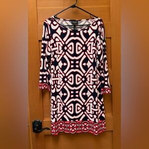 Laundry by Design Long Sleeve Dress - Red, Black, and White